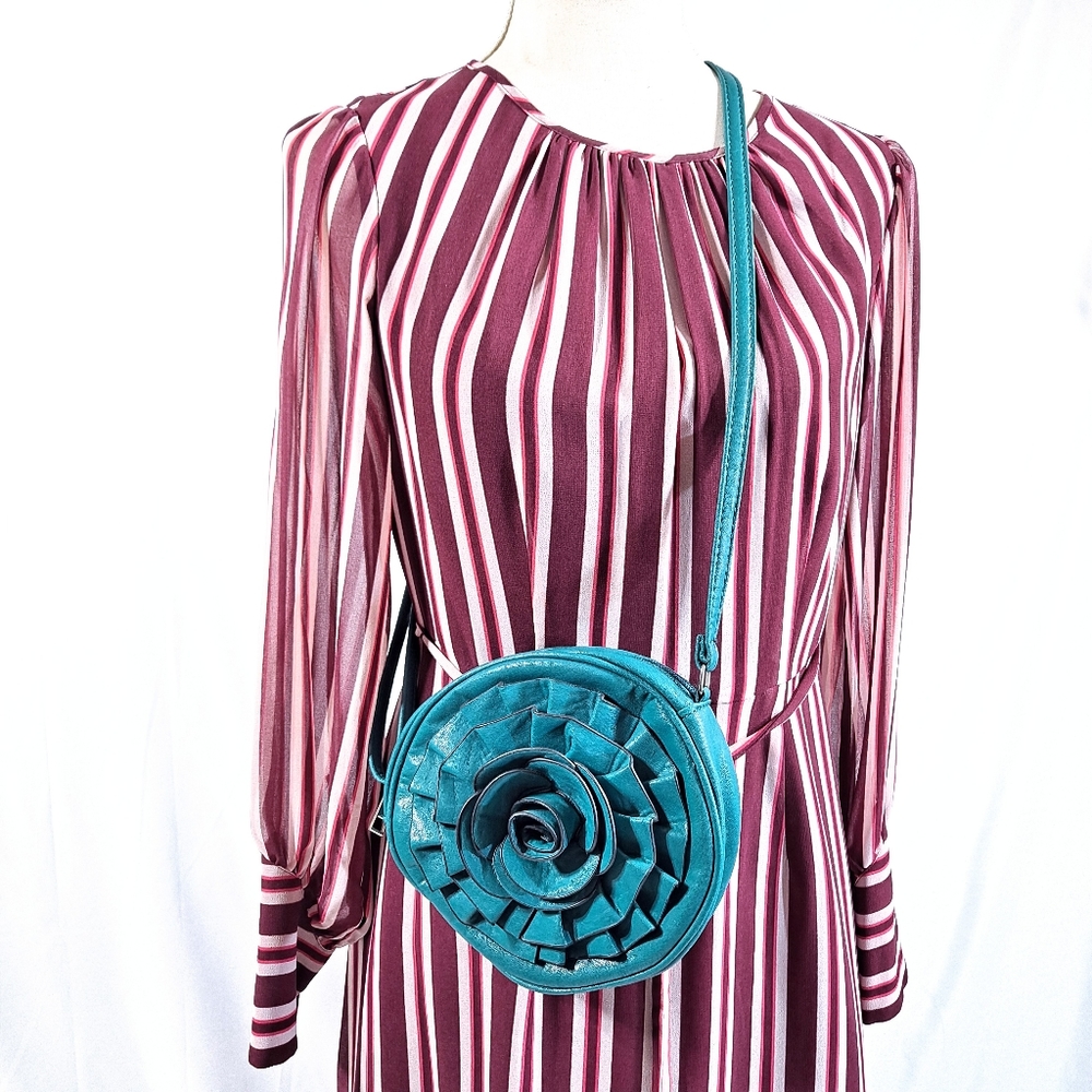 Turquoise Blue Rosetta Crossbody Bag